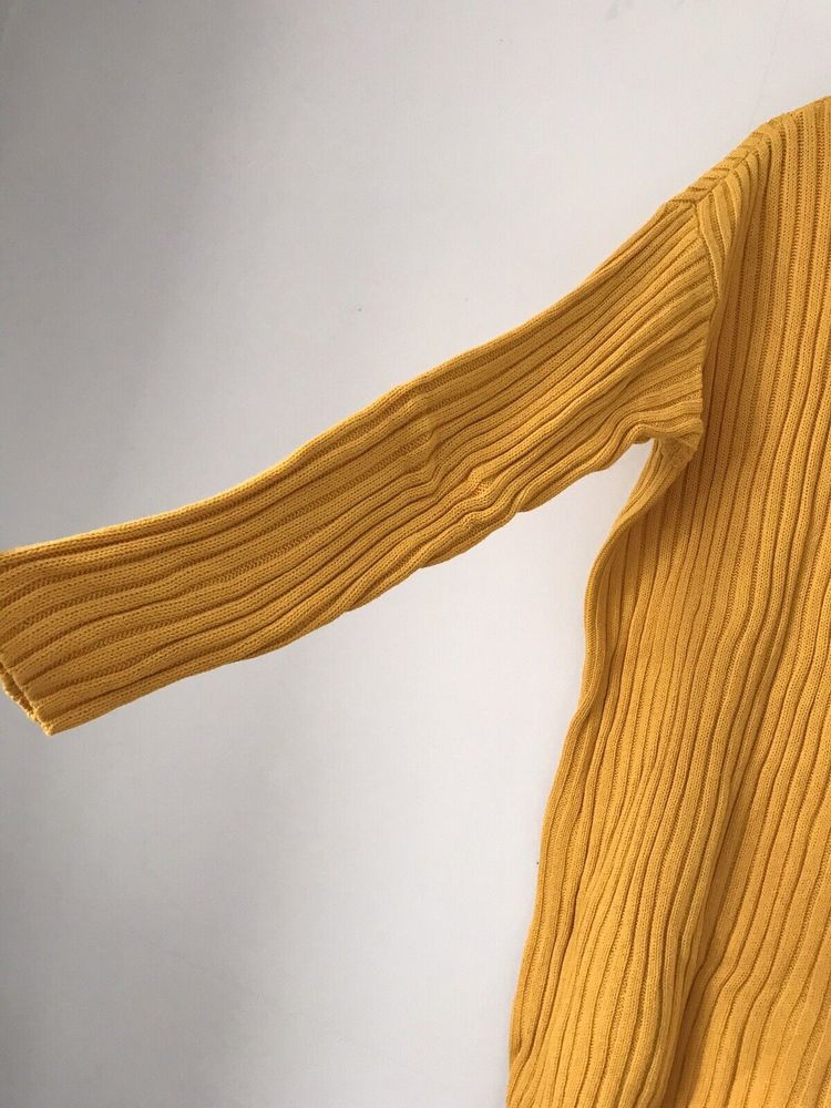 Bonprix Mustard Long Sleeve Soft Knit Jumper Dress Size 22/24 - Picture 5 of 7